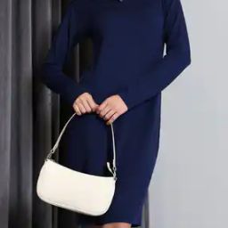 Shein Full Sleeve Ribbed Mini Tshirt Dress-image-37