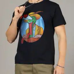 Shein Short Sleeves Graphic Chest Print Crew Tshirt-image-24