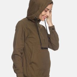 campus sutra Hooded Jacket with Insert Pockets image 3