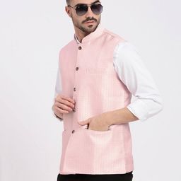 showoff Men Self-design Nehru jacket image 3