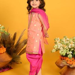 saka designs Polka-Dot Kurta & Dhoti Pants with Dupatta Set image 3