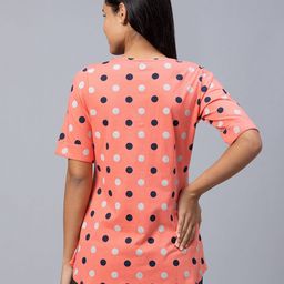av2 Polka-Dot Printed Top with Button-Front image 3