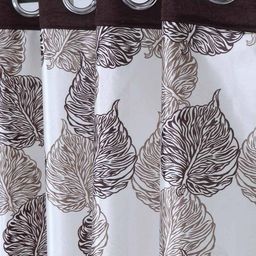 cortina eyelet curtain Set of 2 Leaf Print Window Curtain image 3