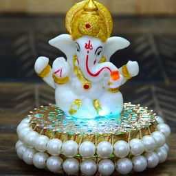 ecraftindia Rakhi with Ganesha Idol & Roli-Chawal Set image 3