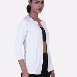 laasa Solid Open Front Shrug image 3