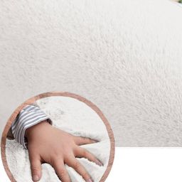 luxehome international Rebbit Fur Rectangle Shape Carpet image 3