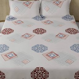 chhavi india 210 TC Geometric Print Double Size Bedsheet with Pillow Covers image 3