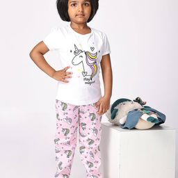 totztouch Unicorn Print T-Shirt & Pyjamas Set image 3