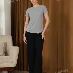 Shein Activewear Medium Length Short Sleeves Colour-Block Top image 3