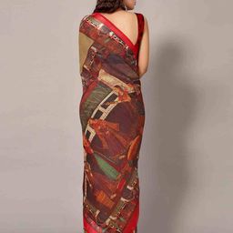 shaily Printed Saree with Contrast Border image 4