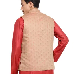 fabindia Micro Print Nehru jacket with Welt Pockets image 4
