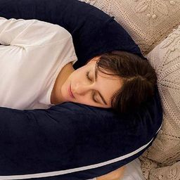 pumpum C Shape Maternity Hollow Fiber Pillow with Removable Zip Cover image 4