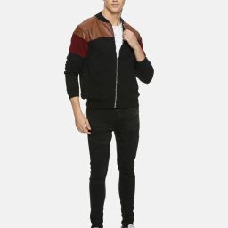 campus sutra Colourblock Zip-Front Jacket image 4