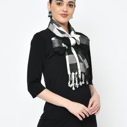 weavers villa Checked Viscose Stole image 4