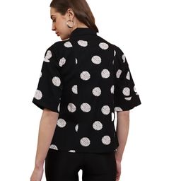 shaily Polka-Dot Print Front-Open Jacket image 4