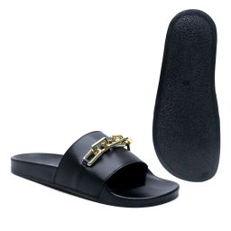 griffin Open-Toe Slides with Chain Accent image 4