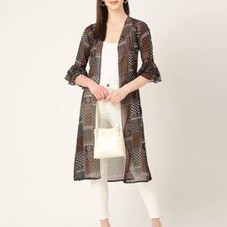 wisstler Floral Print Open-Front Shrug image 4