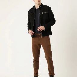 leather retail Zip-Front Jacket with Insert Pockets image 4