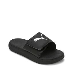puma Logo Print Slides with Velcro Closure image 4
