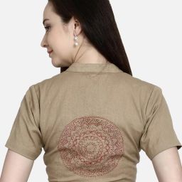 molcha Solid Collar-Neck  Blouse with Front Open image 4
