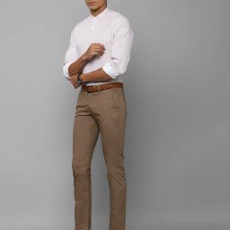 allen solly Flat-Front Trousers with Insert Pockets image 4