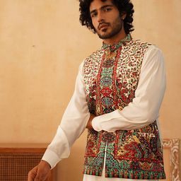 jompers Men Sleeveless Mandarin Collar Nehru Jacket image 4