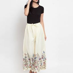 clora creation Floral Print Palazzos with Elasticated Drawstring Waist image 4