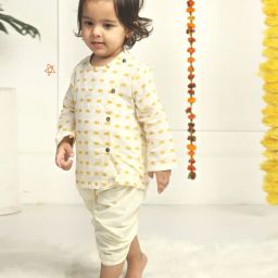 polka tots Printed Kurta Dhoti Set image 4