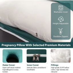 pumpum J-Shape Velour Maternity Pillow image 4