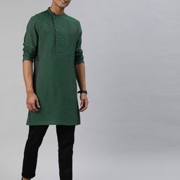 the bear house Striped Short Kurta with Button Fastening image 4
