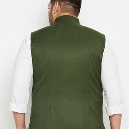 vastramay plus Tailored-Fit Nehru Jacket with Insert Pockets image 4