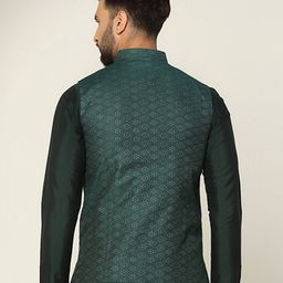 kisah Men Regular Fit Nehru Jacket with Patch Pockets image 4