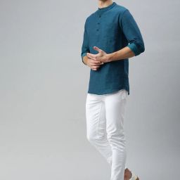 kryptic Men Regular Fit Short Kurta with Patch Pocket image 4