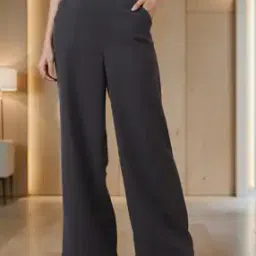 Shein Full Length High Rise Boot Fit Trouser With Pockets-image-33