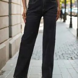 Shein Full Length High Rise Stone Wash Straight Jeans-image-57