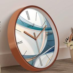 random Printed Non-Ticking Silent Analog Wall Clock image 4