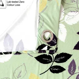 cortina eyelet curtain Set of 2 Leaf Print Window Curtain image 4