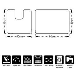 obsessions Set of 2 Checked Premium Bath & Contour Mat image 4