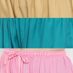 clora creation Pack of 3 Palazzos with Drawstring Waist image 4