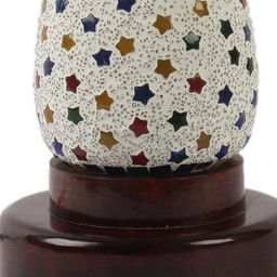 devansh Printed Table Lamp with Wood Base image 4