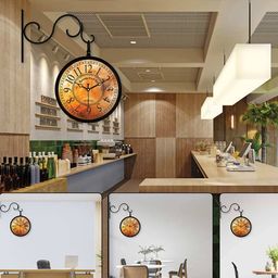 random Tic-Toc Movement Double Sided Hanging Wall Clock image 4