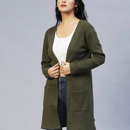 rigo Textured Open-Front Shrug with Patch Pockets image 4