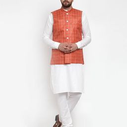 jompers Checked Nehru jacket with Button Closure image 4