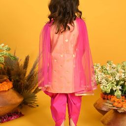 saka designs Polka-Dot Kurta & Dhoti Pants with Dupatta Set image 4