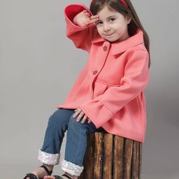 house of vedas Button-Closure Coat with Full Sleeves image 4