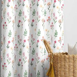 haus & kinder Pack of 2 Floral Print Window Curtains with Chrome Eyelets image 4