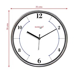 random Geometric Print Round Dual Frame Eye-Filling Wall Clock with Glass image 4