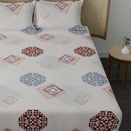 chhavi india 210 TC Geometric Print Double Size Bedsheet with Pillow Covers image 4