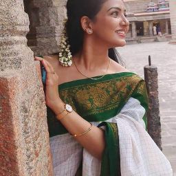 saree mall Checked Saree with Contrast Border image 4