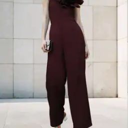 Shein Party One Shoulder Flower Applique Wide Leg Jumpsuit-image-31